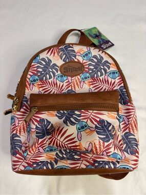NWT Disney LiLo Stitch Tropical Mini Backpack Bioworld Hawaiian Airplane Travel